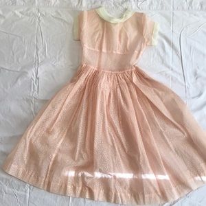 Vintage Lord and Tailor Dress Pink sheer Collar